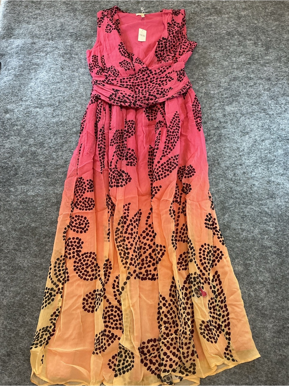 Verb Pink Scoop Neck Top - Hot Pink with Black Print Size S